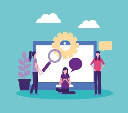 Community people activity Stock Illustration