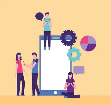 Community people activity Stock Illustration