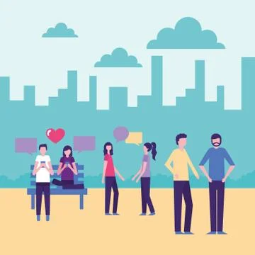 Community people activity Ilustração Stock