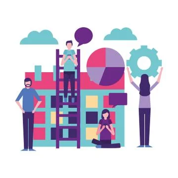 Community people activity Stock Illustration