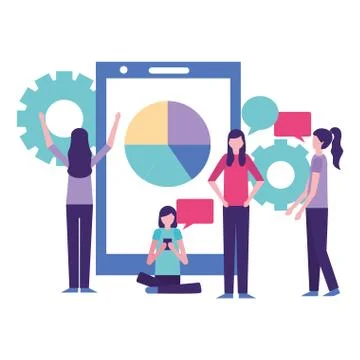 Community people activity Stock Illustration