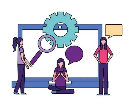 Community people activity Stock Illustration