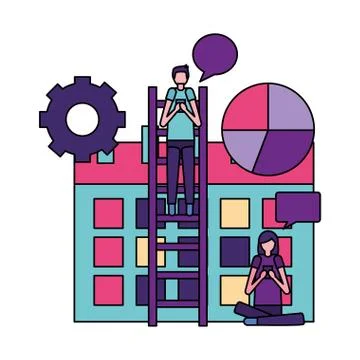 Community people activity Stock Illustration