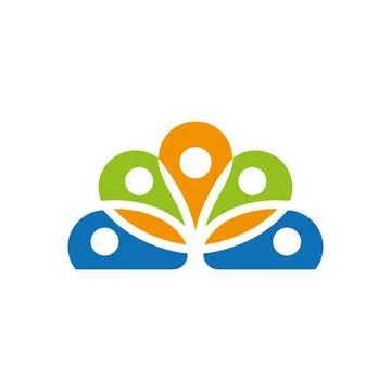 Community People Logo Design Teamwork Connection Identity Stock Illustration