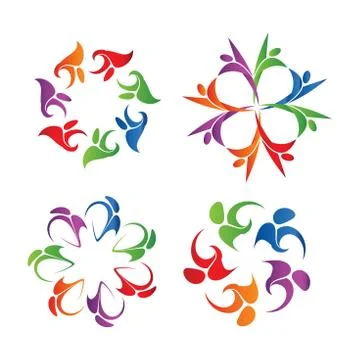 Community people logo vector concept Stock Illustration