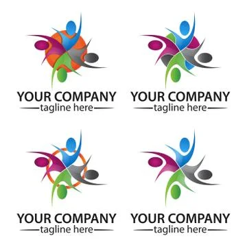 Community people logo vector concept Stock Illustration