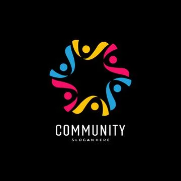 Community people logo vector design Illustrazione stock