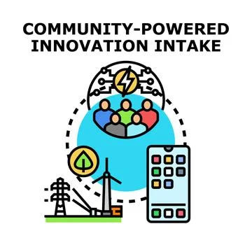 Community powered innovation intake vector concept Stock Illustration