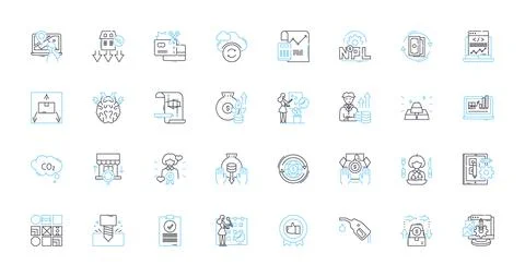 Community progress linear icons set. Growth, Development, Improvement 库存插图