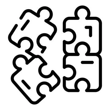 Community puzzle icon outline vector. Corporate trust Stock Illustration