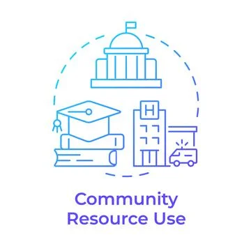 Community resource use blue gradient concept icon Stock Illustration