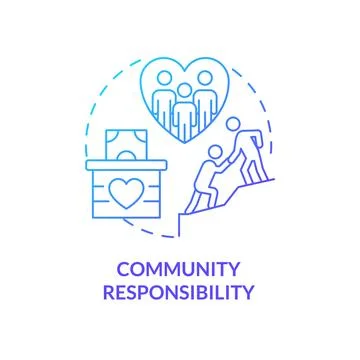Community responsibility blue gradient concept icon 스톡 일러스트