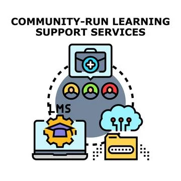 Community run learning support services concept illustration Stock Illustration