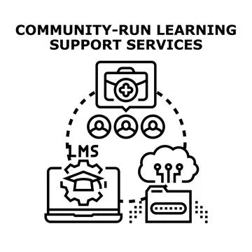Community run learning support services concept illustration Stockillustratie