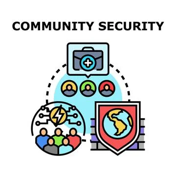 Community security maintaining public safety and protection Stock Illustration