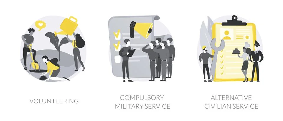 Community service abstract concept vector illustrations. Stock Illustration