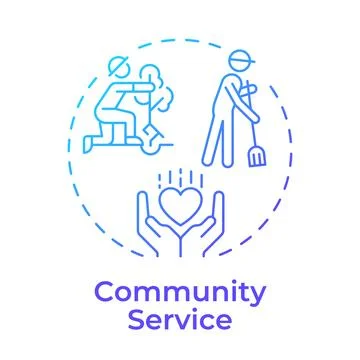 Community service blue gradient concept icon Illustrazione stock