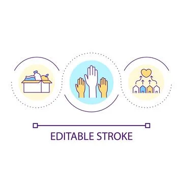 Community service group loop concept icon Illustrazione stock