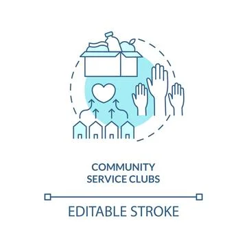 Community service groups blue concept icon Ilustración de archivo