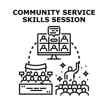 Community service skills session vector concept Stock Illustration