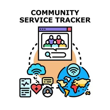 Community service tracker concept for social engagement Stock Illustration