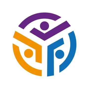 Community services Circle logo or human icon vector Illustrazione stock
