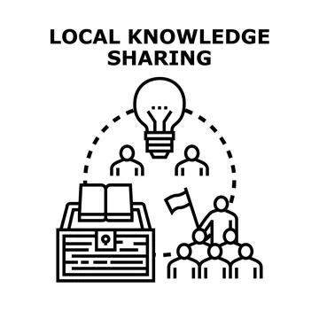 Community sharing local knowledge and information Illustrazione stock