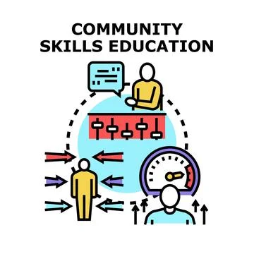 Community skills education developing individual potential and growth Stock Illustration