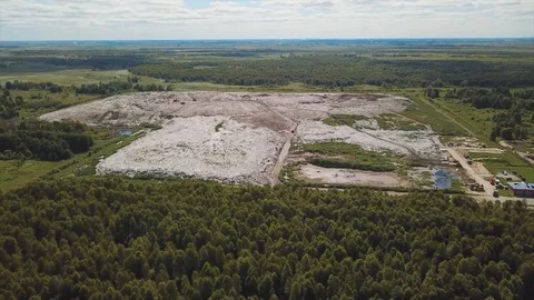 Community Solid Waste Landfill and Sanitary Landfill. Aerial from flying drone 1 Video stock 101287000