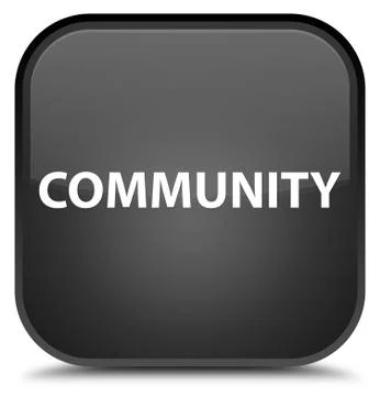 Community special black square button Stock Illustration