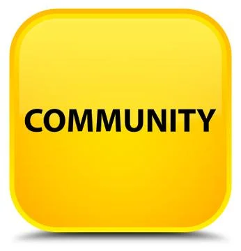 Community special yellow square button Stock Illustration