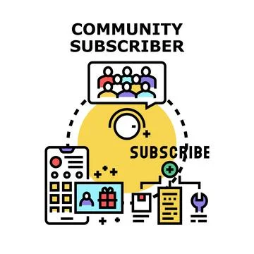 Community subscriber concept for digital membership programs Stock Illustration