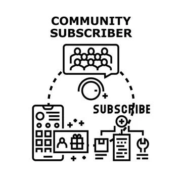 Community subscriber concept for digital membership programs Stock Illustration