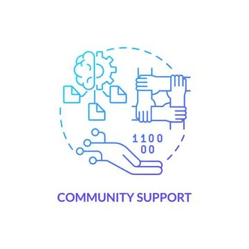 Community support blue gradient concept icon Illustrazione stock