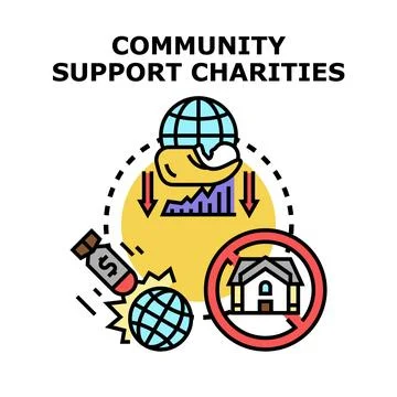 Community support charities providing help for global crises 스톡 일러스트