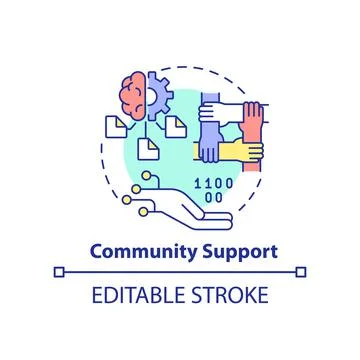 Community support concept icon Illustrazione stock