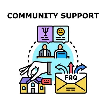 Community support concept providing help and assistance Stock Illustration