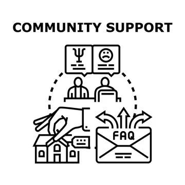 Community support concept providing help and assistance Stock Illustration