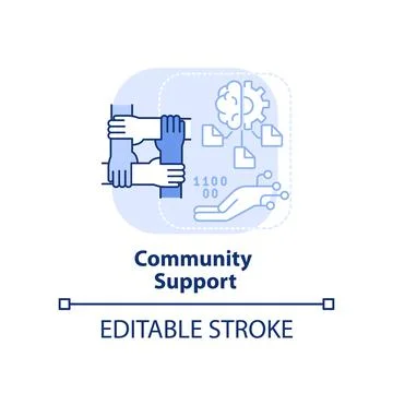 Community support light blue concept icon Stock Illustration