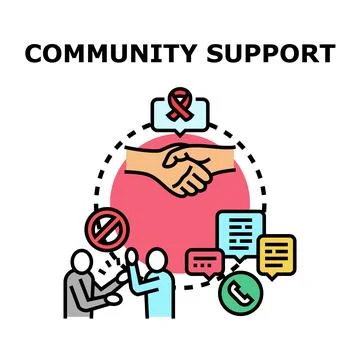 Community support services offering help and awareness 스톡 일러스트