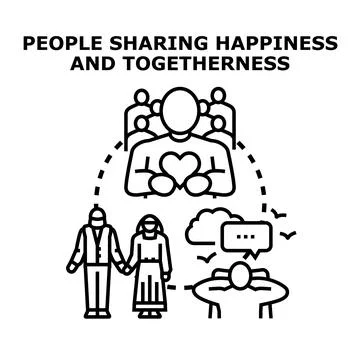 Community support sharing happiness and togetherness concept Stock Illustration