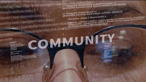 Community text on background of developer Stock Footage 105659647