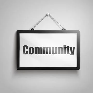 Community text sign Stock Illustration