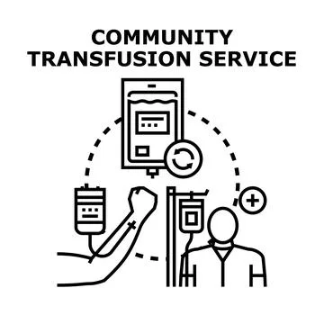 Community transfusion service delivering blood for donation Stock Illustration