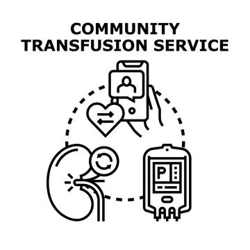 Community transfusion service vector concept illustrating medical help Stock Illustration