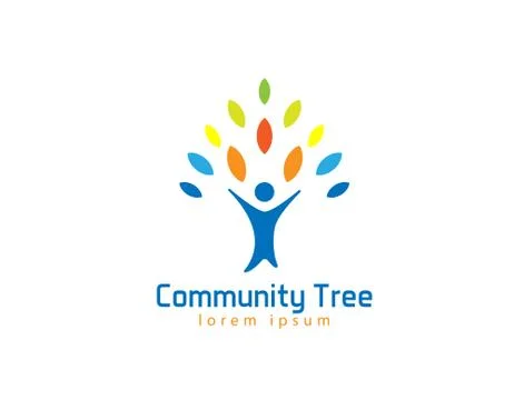 Community tree logo Stock Illustration