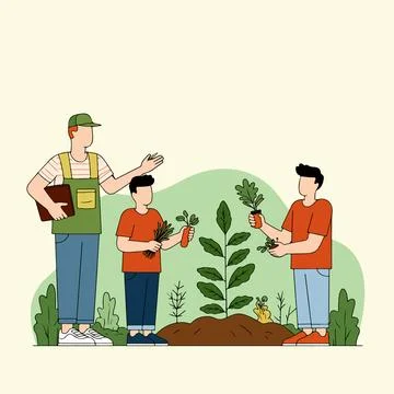 Community Tree Planting Иллюстрация