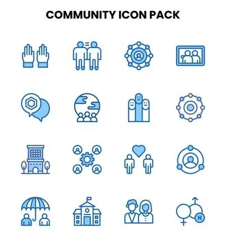 Community Two Colour Icons Pack Ilustración de archivo