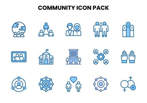 Community Two Colour Scalable Icons Pack Ilustración de archivo