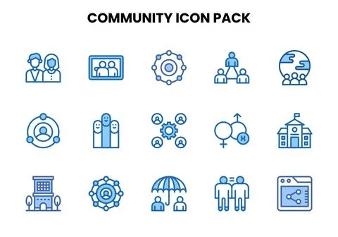 Community Two Colour UI Icons Pack Ilustración de archivo